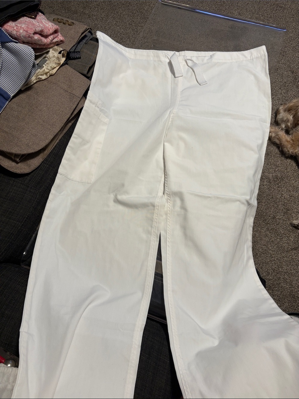 Cherokee Men's White Utility Scrub Pants